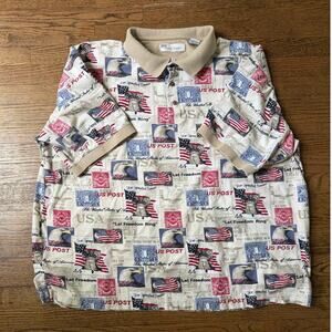 Vintage American Summer Clothing Company US Post Pattern Polo Size XXL